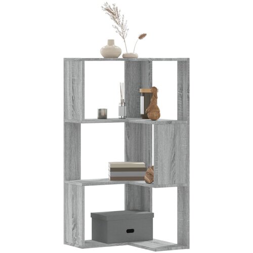  Kutni regal z knjige 3 razine artisian hrast 50x50x102cm drveni Cene