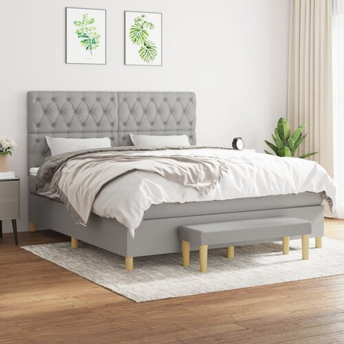  box spring s madracem svjetlosiva 160x200 cm tkanina Cijene