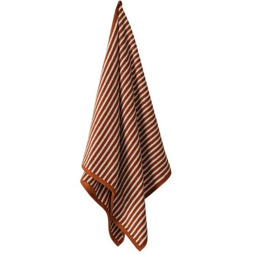 Jotex Bombažna brisača v konjak rjavi barvi/kremno bela 70x140 cm Dixie &amp;ndash; Slike