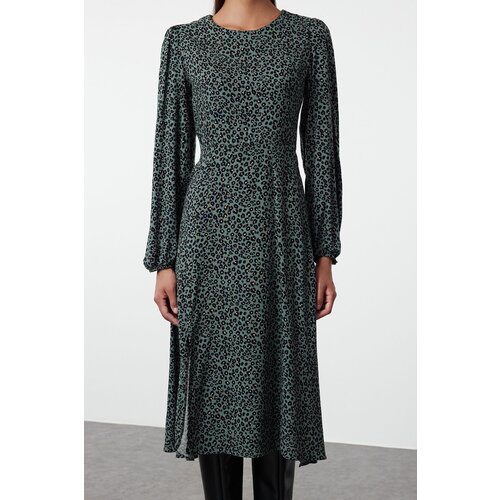 Trendyol Khaki Floral Midi Woven Dress Cene