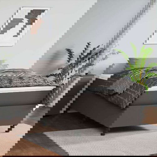  Za krevet s oprugama sivi 90x200 cm od umjetne kože Cene