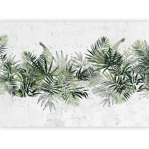  Foto tapeta - Jungle and green plume - large tropical leaves on a white background 350x256 Slike