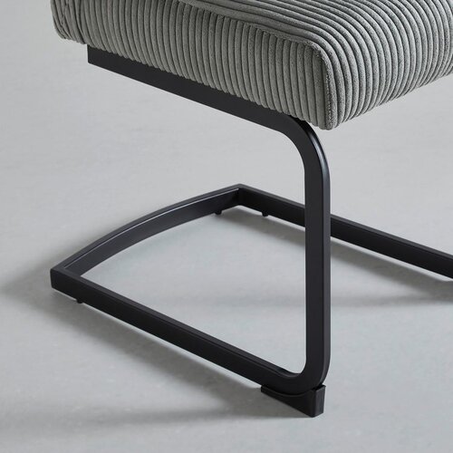 Bessagi Home Nihajni Stol Nelia, Siva, Rebrasti Žamet Slike