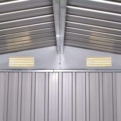 VidaXL Vrtna kućica za pohranu zelena metalna 257 x 205 x 178 cm Slike