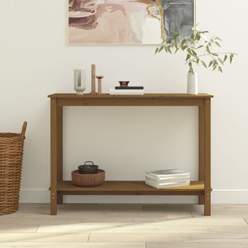  Konzolni stol boja meda 110 x 40 x 80 cm od masivne borovine Slike