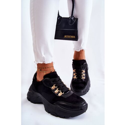 Kesi Women's Suede Sports Shoes Sneakers Black Britany Slike