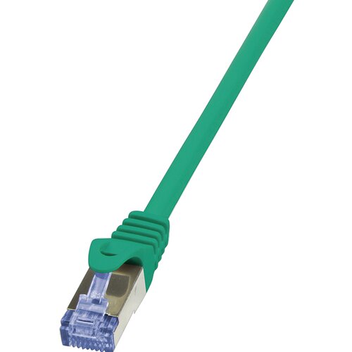 Logilink CQ3015S RJ45 omrežni kabel\, Patch kabel CAT 6a S/FTP 0.25 m zelena ognjevaren\, z za&scaron;čitnim zapornim zatičem 1 kos, (20418605) Cene