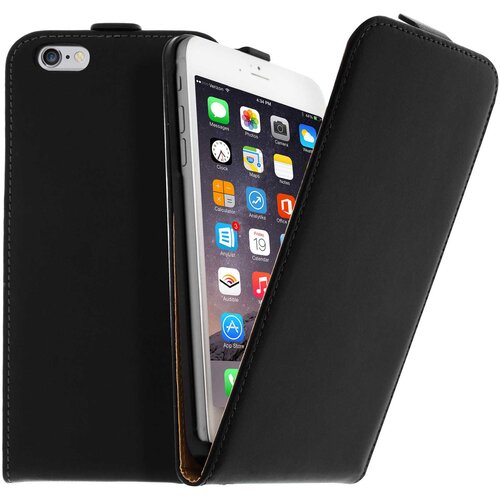 AVIZAR Vertikalna preklopna torbica iz sintetičnega usnja za Apple iPhone 6 Plus – črna, (20526731) Cene