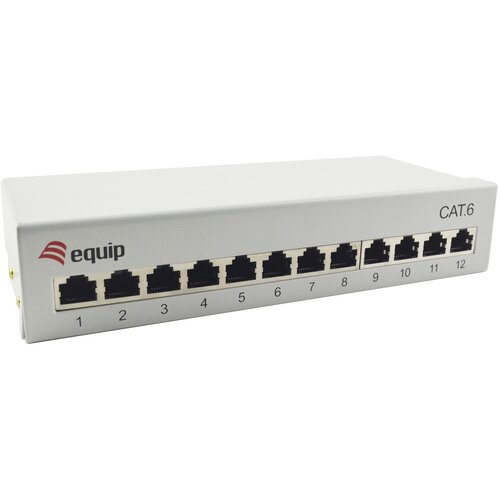 Equip 12-Port Cat.6 Desktop Patch Panel , Light Grey Slike