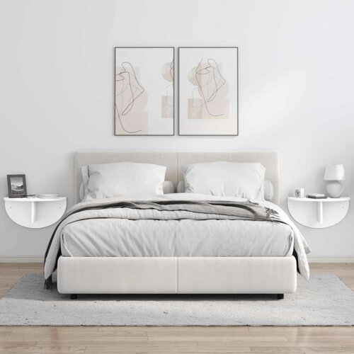  Polica na zidu 2 pcs Bijelo 38 x 19 x 19 cm Konstruirano drvo Slike