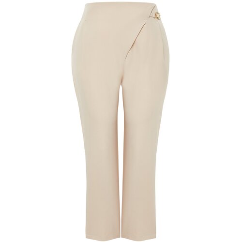 Trendyol Curve Stone High Waist Buckle Detailed Woven Trousers Cijene
