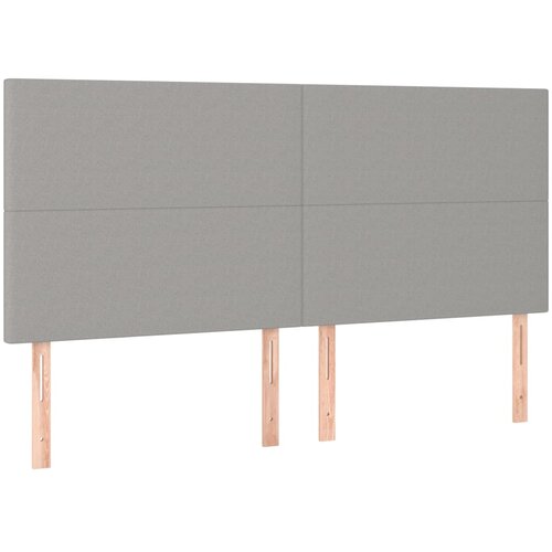 Maison Chic Posteljno vzglavje - Vzglavna omarica 4 kosa svetlo siv 80x5x78/88 cm blago, (22077831) Cene