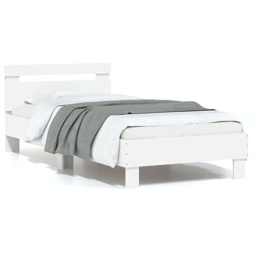vidaXL Okvir za krevet s uzglavljem i LED svjetlima bijeli 75x190 cm Cijene