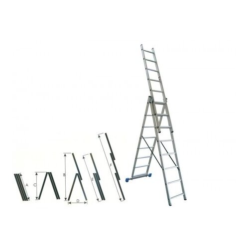 Womax merdevine aluminijumske 3x10 ( 76410631 ) Slike