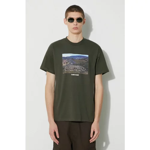 Carhartt WIP Pamučna majica S/S Earth Magic T-Shirt za muškarce, boja: zelena, s tiskom, I032879.63XX