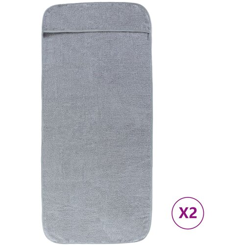  Ručnici za plažu 2 kom sivi 75 x 200 cm od tkanine 400 GSM Slike