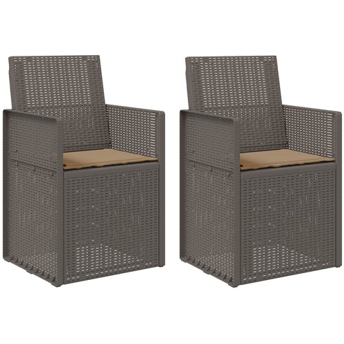  Vrtni jedilni stoli 2 pcs Svetlo siva in taupe PP, (5000285757) Cene