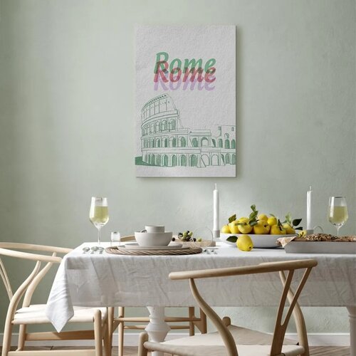  Slika - Rome in Watercolours (1 Part) Vertical 40x60 Na talijanskom platnu Slike