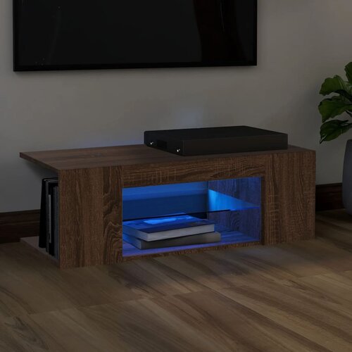 vidaXL TV ormarić s LED svjetlima boja smeđeg hrasta 90 x 39 x 30 cm Cijene