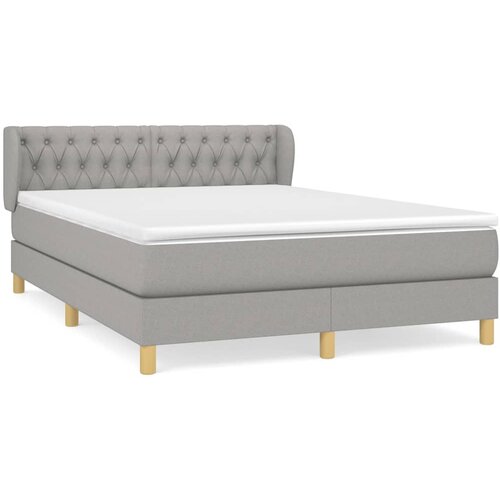 Maison Chic Box spring posteljni - Vzmetna postelja z vzmetnico svetlo siv 140x190 cm blago SL13737, (21895855) Cene
