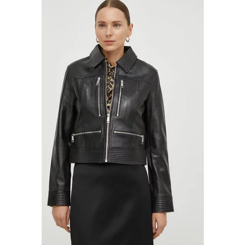 The Kooples Kožna jakna za žene, boja: crna, za prijelazno razdoblje