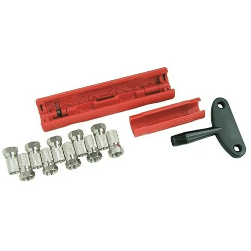 SCHWAIGER Set za montažu (1 x leptir ključ za zatezanje, 1 x pomagalo za zatezanje konektora, 10 x F konektor, 1 x alat za skidanje vanjske i unutarnje izolacije)