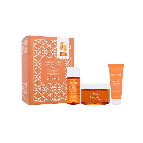 Elemis Superfood Skincare The Glow Getters Trilogy darovni set krema za či&amp;scaron;ćenje lica Superfood Glow Cleansing Butter 90 ml + posvjetljujući tonik Superfood Fruit Ocat Liquid Glow 50 ml + dnevna krema za lice Superfood Glow Priming Moisturizer 20 ml Slike