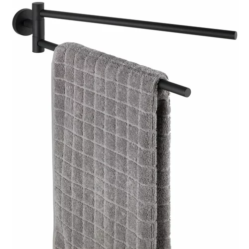 Wenko crni zidni držač s 2 prečke za ručnike od nehrđajućeg čelika Bosio Rail