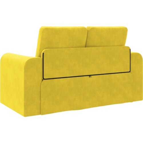 VidaXL Podni kauč na razvlačenje 2-u-1 Žuti 148x71x83 cm Velvet Slike