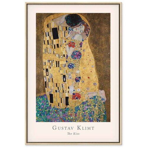  Slika - Gustav Klimt - The Kiss (1 Part) Vertical 40x60 U prirodnom drvenom okviru Slike