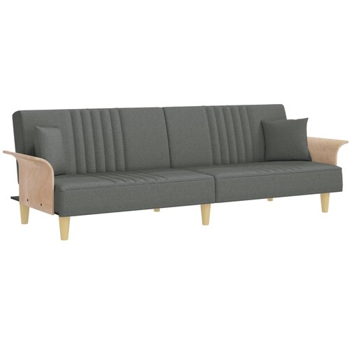 Maison Chic Raztegljiv kavč - Raztegljivi divan z naslonjali za roke temno sivo blago, (21729224) Cene