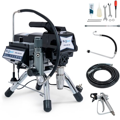 THUNDER Profesionalni Airless brizgalni agregat Hexwelt HW-AM-24 &ndash; 1300 W, brezkrtačni motor, 227 bar, 2,4 l/min, (5000326642) Cene