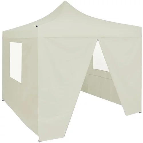  Profesionalni sklopivi šator za zabave 2 x 2 m čelični krem
