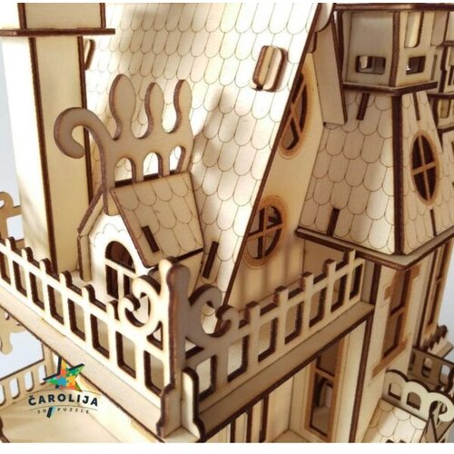 WOODCRAFT 3D DRVENA PUZZLA - VILA FANTAZIJA SA NAME&amp;Scaron;TAJEM Slike