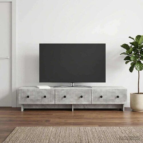 TV ormar Betonska siva 147 x 34,5 x 30 cm Konstruirano drvo Cene