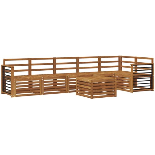  Set vanjskih sofa 7 kom. Prirodna Poliester Bijela Slike