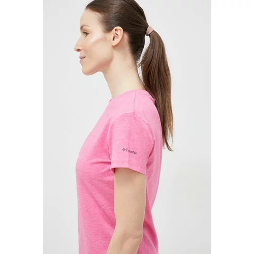Columbia Športna kratka majica Sun Trek roza barva