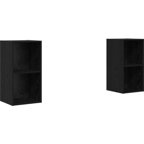 vidaXL TV Kabinet za Zid 2 pcs Crni hrast 37 x 37 x 72 cm Cene