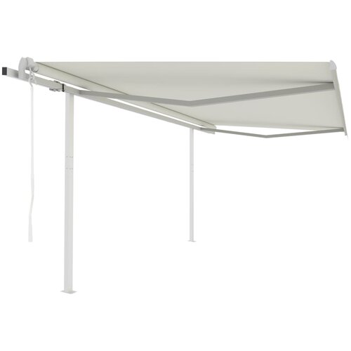 vidaXL avtomatsko zložljiva tenda s stebrički 4x3,5 m krem Cene