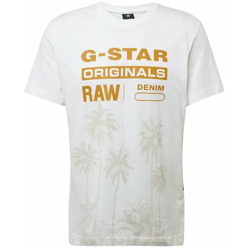 G-star Raw Majica 'Palm' bež / tamno narančasta / bijela
