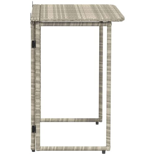 VidaXL Zložljiva vrtna miza svetlo siva 90x51x75 cm Poly Rattan Slike