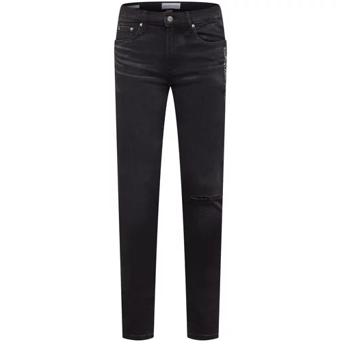 Calvin Klein Jeans Kavbojke črn denim / bela