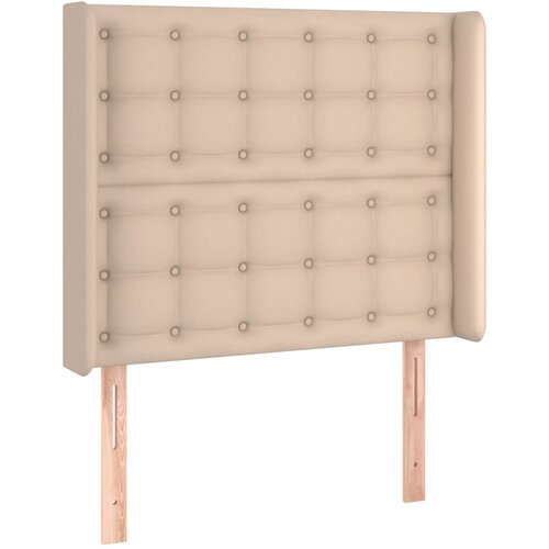 Maison Chic vzglavna omarica - nočna omarica - posteljna omarica z u&amp;scaron;esi kapučino 103x16x118/128 cm umetno usnje, (21713102) Slike