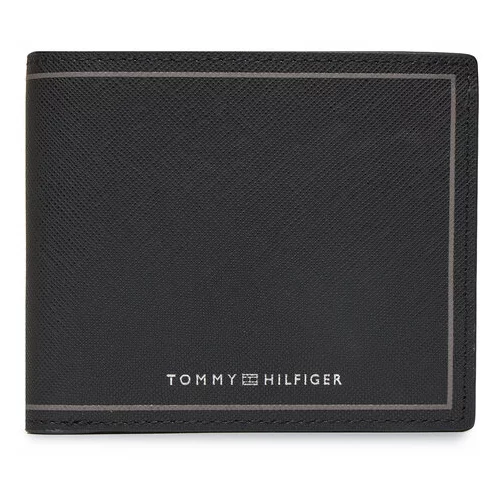 Tommy Hilfiger Velika moška denarnica Th Saffiano Cc And Coin AM0AM11859 Črna