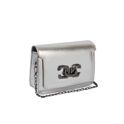 Capone Outfitters Zaratogo Metallic Silver Women's Bag Slike