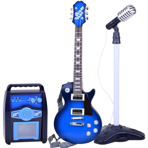  Električna gitara s mikrofonom i pojačalom Inlea4Fun MUSIC FESTIVAL - tamno plava Cijene