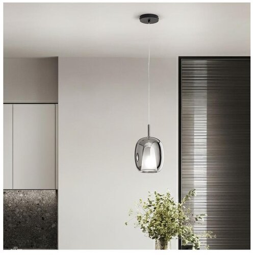  Ondaluce - Visilica na sajli THELMA 1xE27/15W/230V Ø 19,5 cm crna/dimljeno-siva Cene