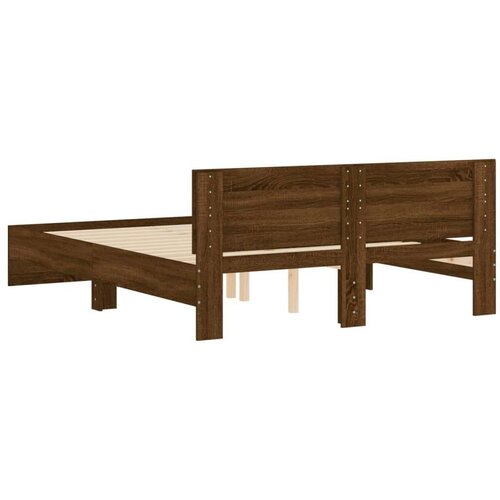  Okvir kreveta s uzglavljem boja hrasta 150x200 cm Slike