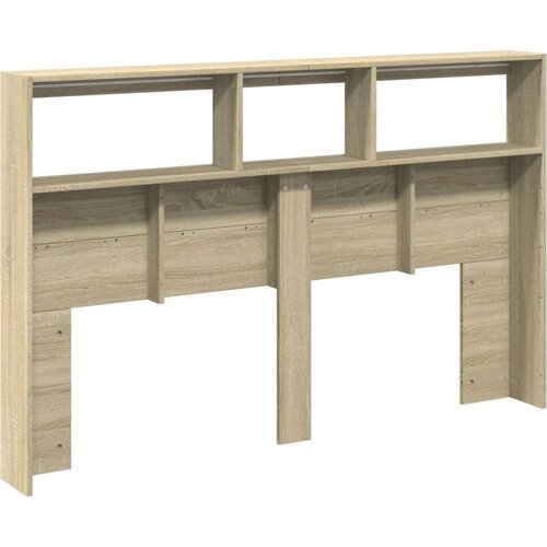 VidaXL Ormarić za uzglavlje s LED svjetlima boja hrasta 160x17x102 cm Slike