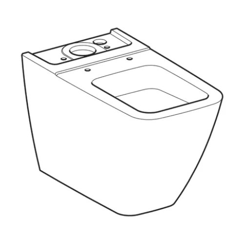 Geberit talna WC školjka - za neposredno namestitev nadometnega splakovalnika iCon Square, montaža do stene 200920000 (brez WC deske)
